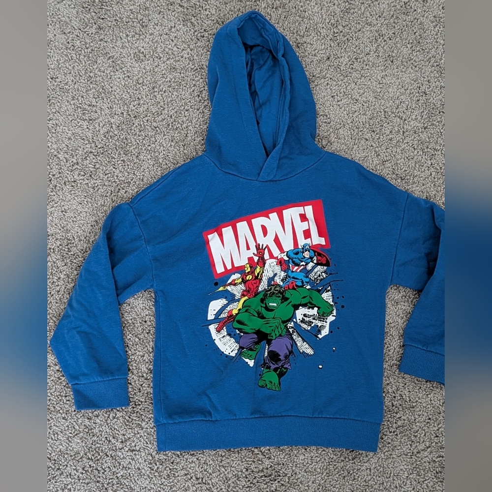 Marvel Blue Hoodie Boys Size 5-6 Years